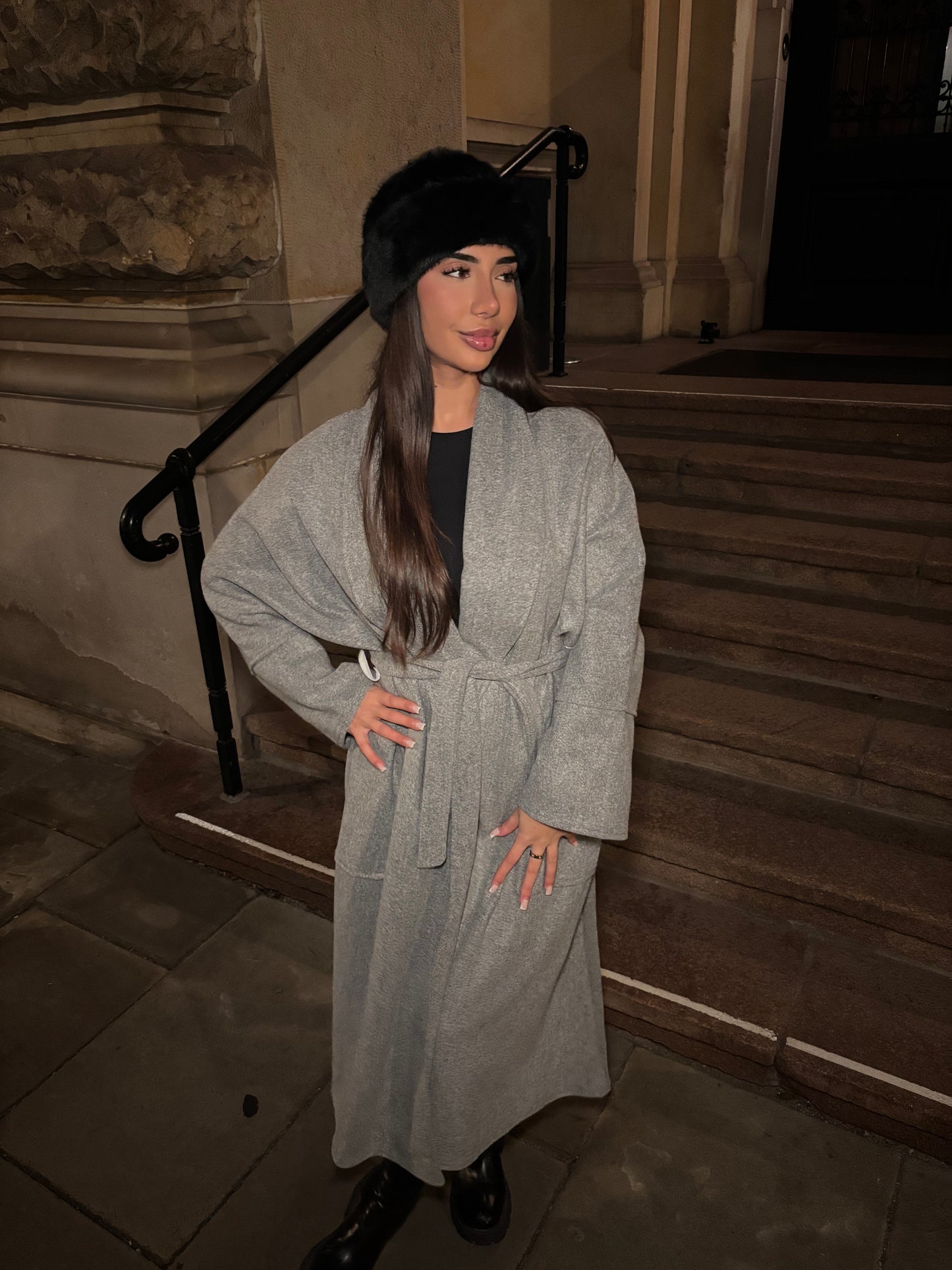 Oversized Mantel Grau