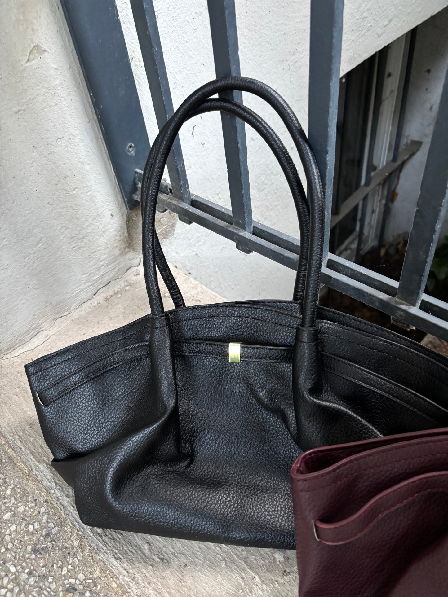 Leder Tasche Schwarz