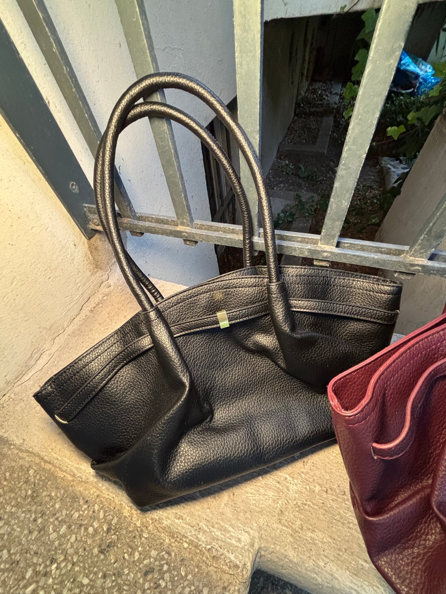 Leder Tasche Schwarz