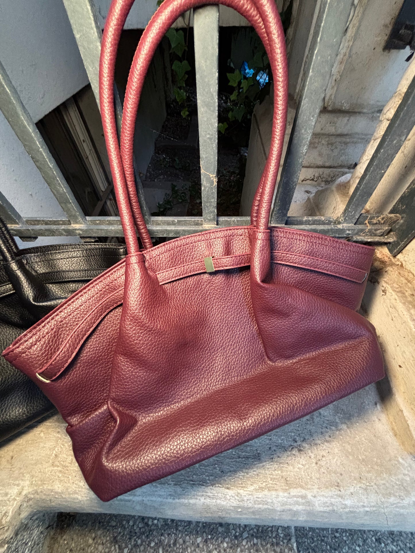 Leder Tasche Weinrot