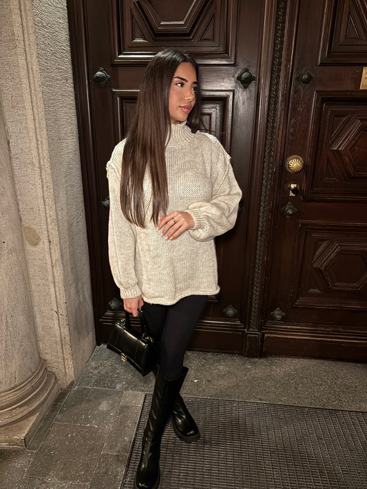 Oversized Pullover mit Rollkragen