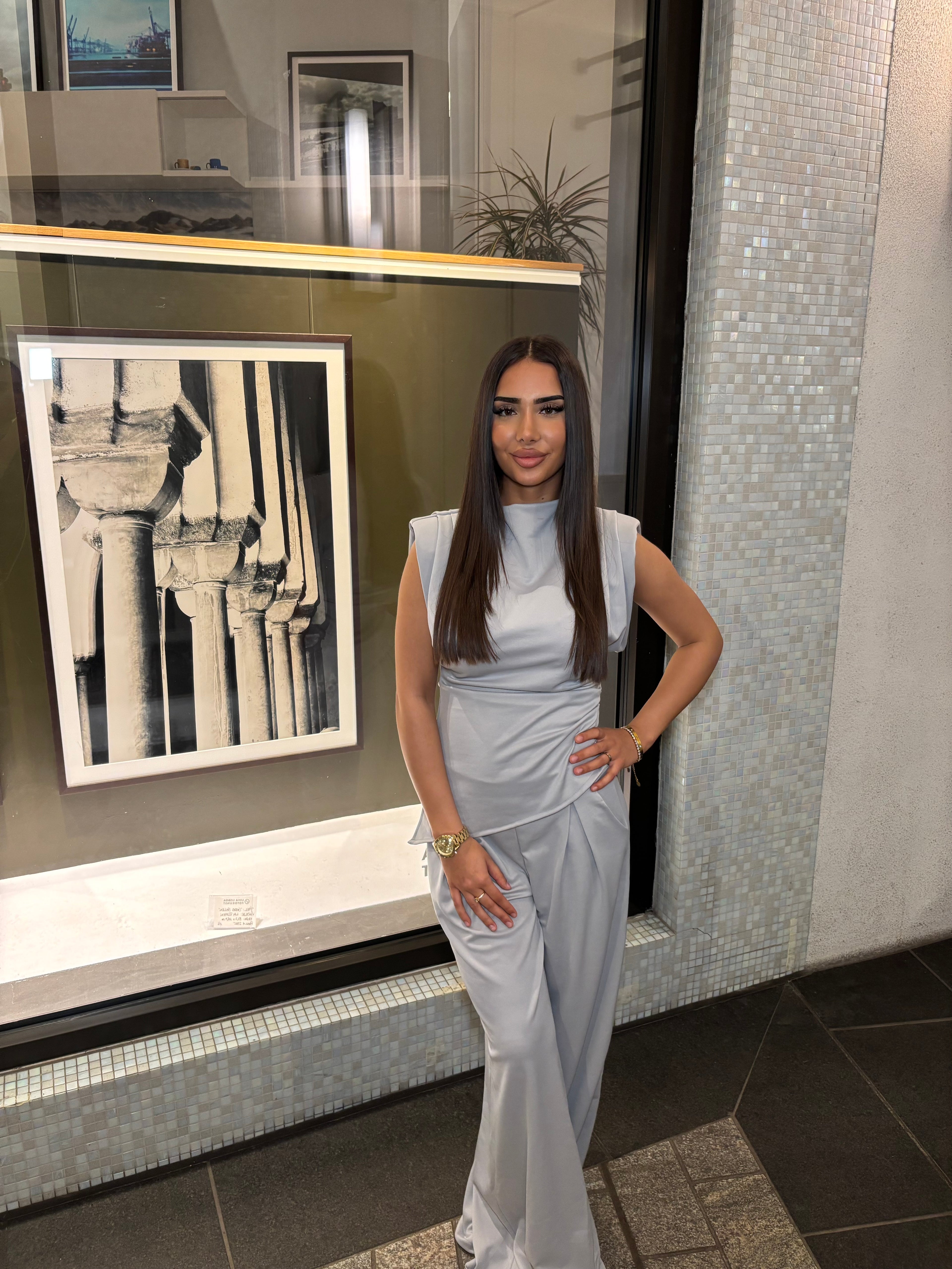 Asymmetrischer Zweiteiler Grau