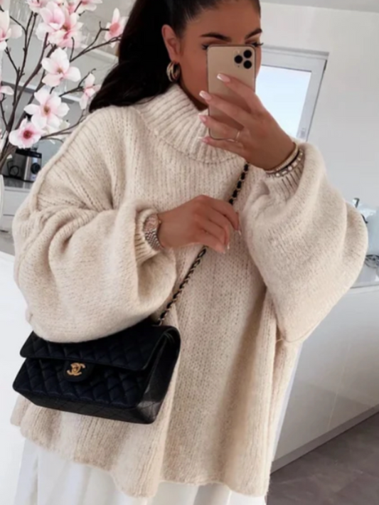 Oversized Pullover mit Rollkragen