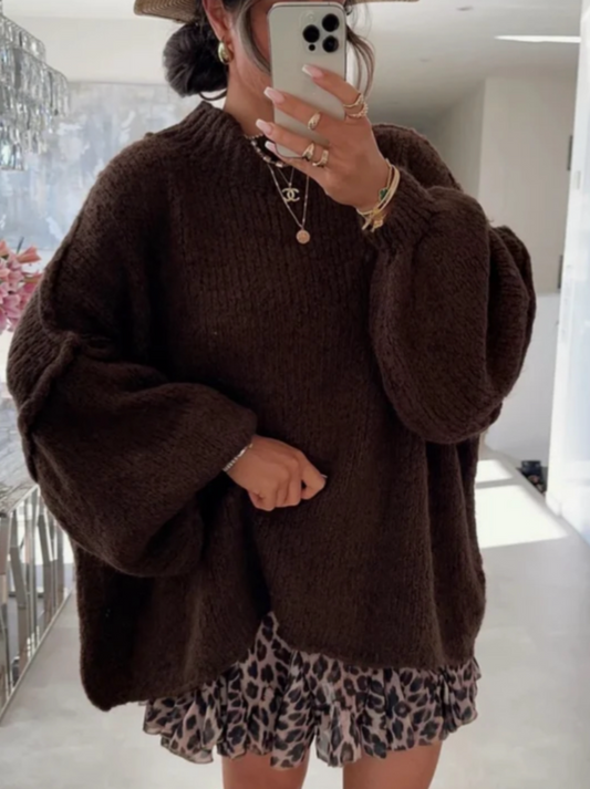 Oversized Pullover mit Rollkragen